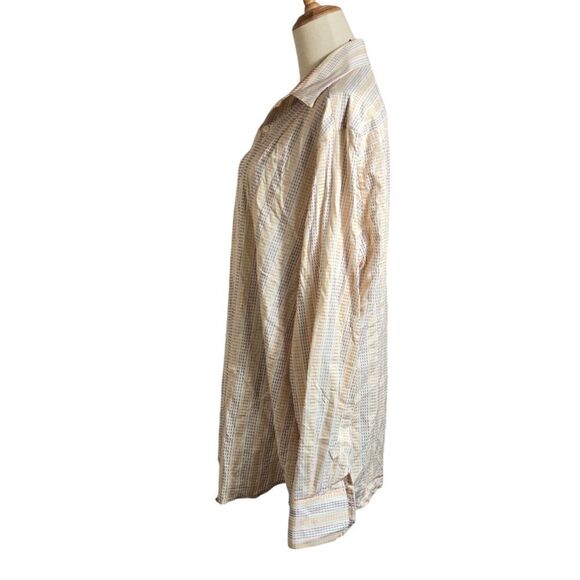 Claiborne White with Multicolored Stripes Button Down Shirt - Picture 5 of 7